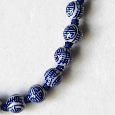 Blue White Chinoiserie Beads