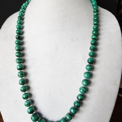 Malachite beaded necklace.