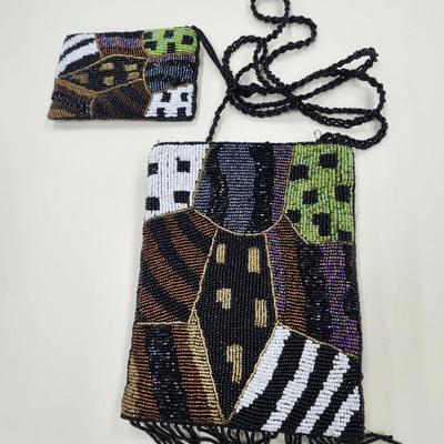 Beaded purse and coin purse
