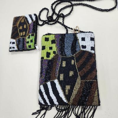 Beaded purse and coin purse