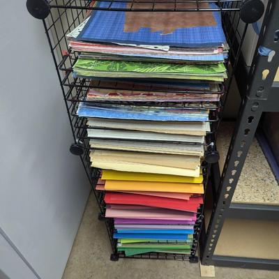 Metal Craft Storage Shelf With Crafting Paper