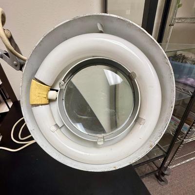 Vintage 1960s Articulating Spring Arm Magnifying Lamp by LUXO Lamp Corp.