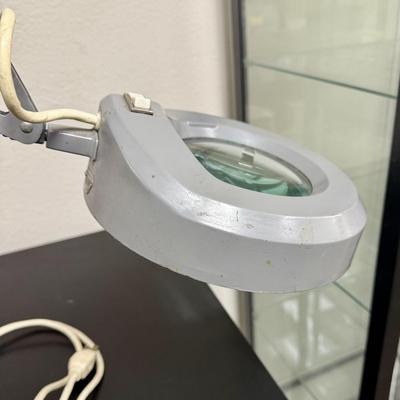 Vintage 1960s Articulating Spring Arm Magnifying Lamp by LUXO Lamp Corp.