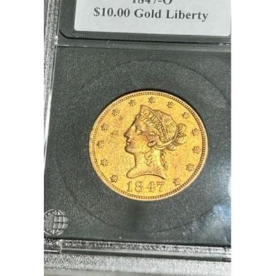 1847-O $10.00 Gold Liberty Coin