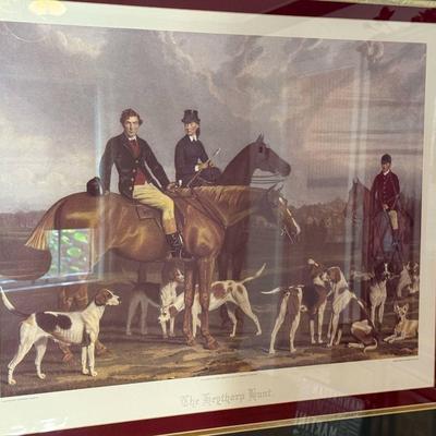 Lot 1: Large Framed Heythorp Hunt Art