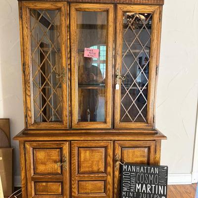Lot 2: China Hutch & Wall Art