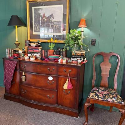 Lot 12: Beautiful Dresser, Hunting Scene Art, Home Decor & More