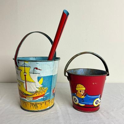 D925 J. Chein Sand Pail & Red Belgium Pail