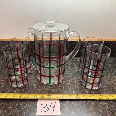 Plastic Pitcher and Glass Set