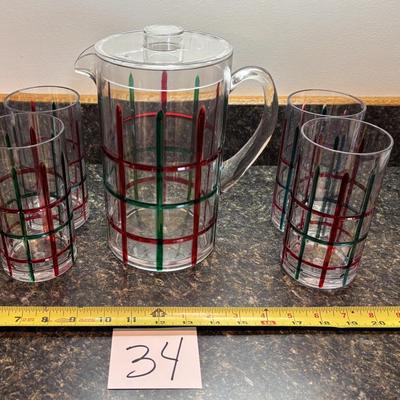 Plastic Pitcher and Glass Set