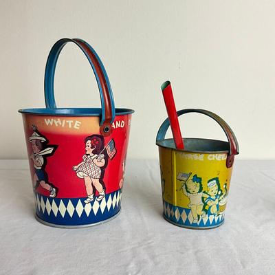 D929 Two Vintage Patriot T. Cohn Sand Pails