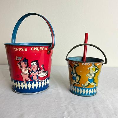 D929 Two Vintage Patriot T. Cohn Sand Pails