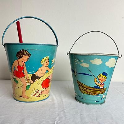 D931 Two Vintage Sand Pails