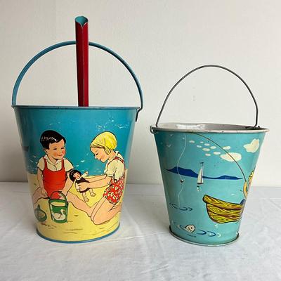 D931 Two Vintage Sand Pails
