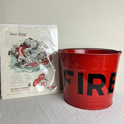 D948 Fire Bucket With Texas Co. Advertising