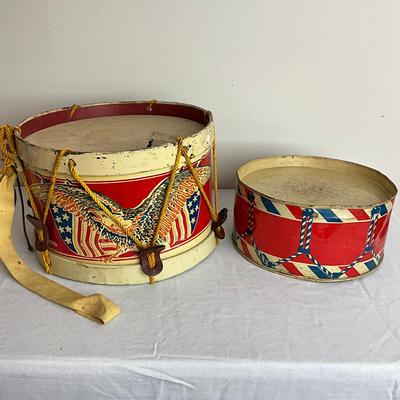D953 Children’s Tin Toy Drums Patriotic Themed