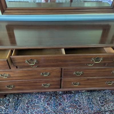 Solid Wild Black Cherry Virginia Galleries Furniture By Henkel Harris Winchester VA. 10 Drawer Dresser (BR2)