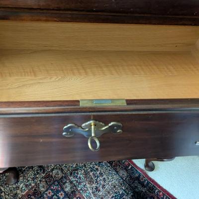 Queen Anne Philadelphia Bonnet Top Highboy From Genuine Mahogany Virginia Galleries Furniture By Henkel Harris Winchester VA. (BRR2)