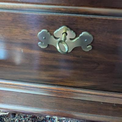 Queen Anne Philadelphia Bonnet Top Highboy From Genuine Mahogany Virginia Galleries Furniture By Henkel Harris Winchester VA. (BRR2)