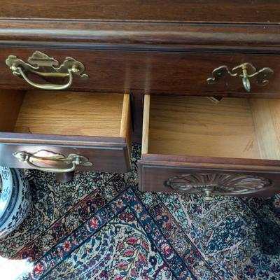 Queen Anne Philadelphia Bonnet Top Highboy From Genuine Mahogany Virginia Galleries Furniture By Henkel Harris Winchester VA. (BRR2)