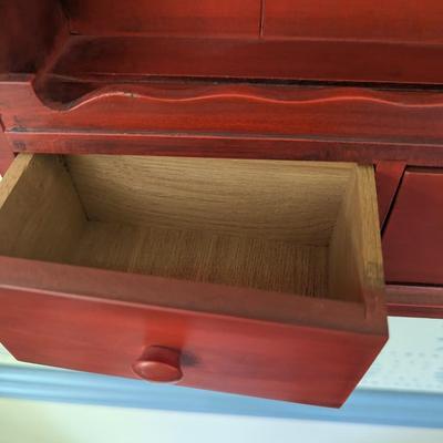 Vintage Wooden Spice Rack/Plate Holder 3 Shelves & 2 Drawers 22" Tall (BR2)