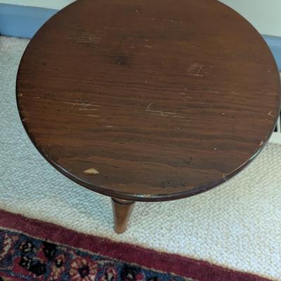 Vintage Oak Wallace Nutting Stool #101 Original Label (BR2)