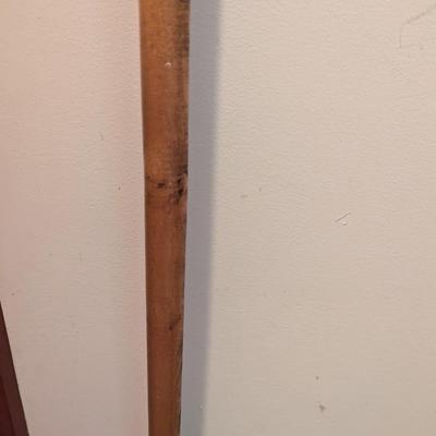 Early American Woven Besom Oak Dowel Handle Broom (H)