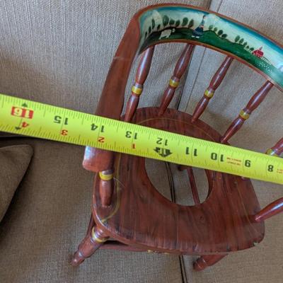 Antique Wooden Child's Potty Chair Painted (D)