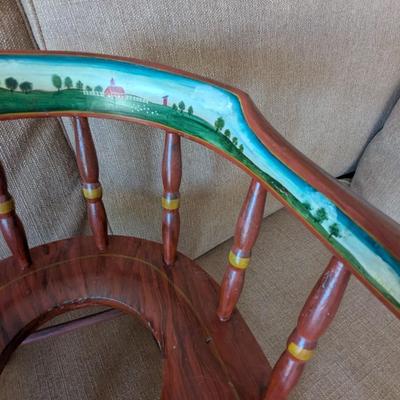 Antique Wooden Child's Potty Chair Painted (D)