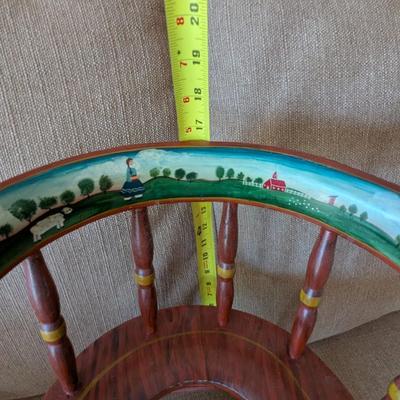 Antique Wooden Child's Potty Chair Painted (D)