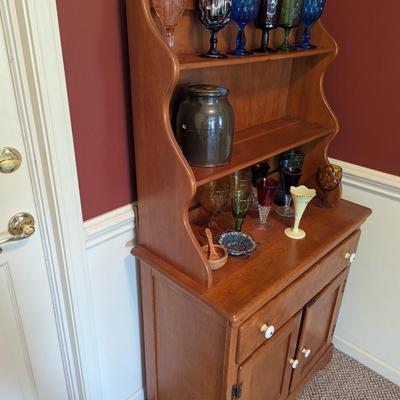 Antique Wood Hutch (Contents Not Included) (D)