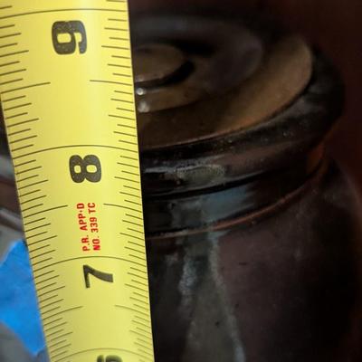 Glazed Stoneware Crock With Lid (D)