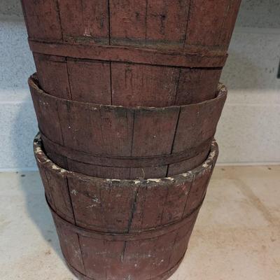 3 Antique Primitive Berry Buckets (TR)
