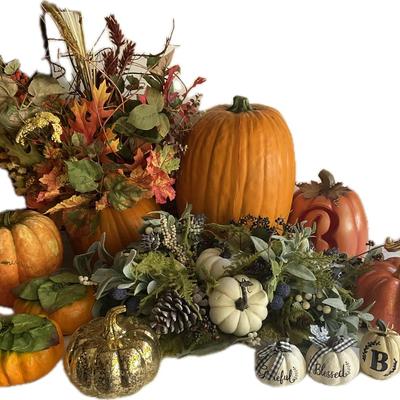 G1029 Large lot of Artificial Pumpkins and Fall Decor