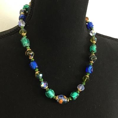 Vintage Art Glass Style Necklace