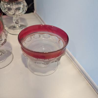 19 - Tiffin Ruby Red Kings Crown Glasses #2 (DR)