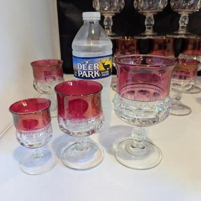19 - Tiffin Ruby Red Kings Crown Glasses #2 (DR)