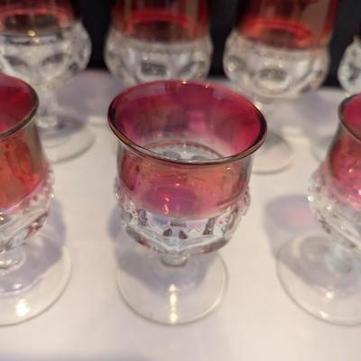 19 - Tiffin Ruby Red Kings Crown Glasses #2 (DR)