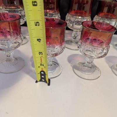 19 - Tiffin Ruby Red Kings Crown Glasses #2 (DR)
