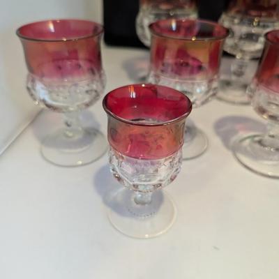 19 - Tiffin Ruby Red Kings Crown Glasses #2 (DR)