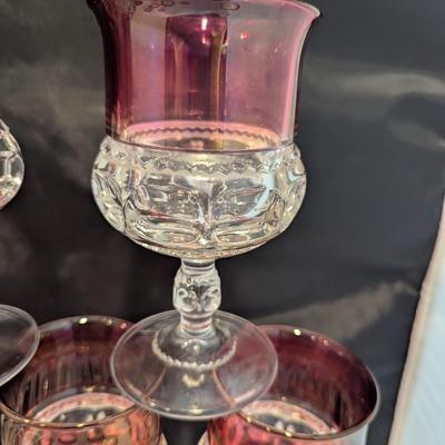 19 - Tiffin Ruby Red Kings Crown Glasses #2 (DR)