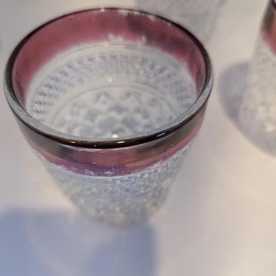 11 - Ruby Red Kings Crown Diamond Point Glasses #3 (DR)