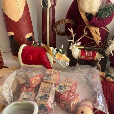 G1040 Large Lot of Christmas Santa Decor