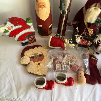 G1040 Large Lot of Christmas Santa Decor
