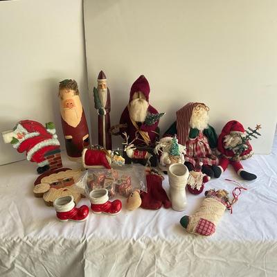 G1040 Large Lot of Christmas Santa Decor