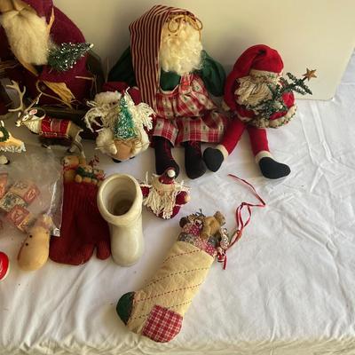 G1040 Large Lot of Christmas Santa Decor