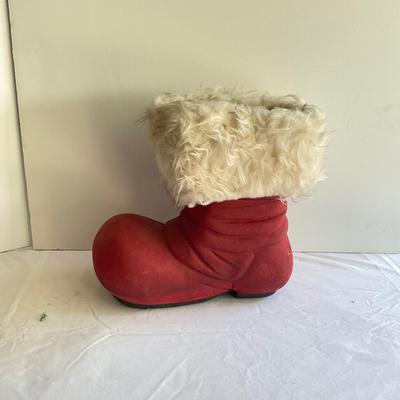 G1041 Large Vintage Paper Maché Santa Boot