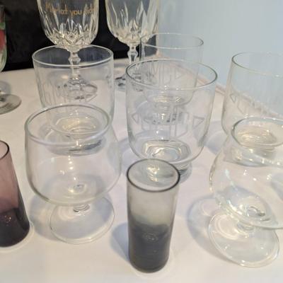 Ambassador Cut Vertical & Swags Also Hand Painted & Etched Glasses #4 (DR)