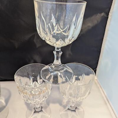 Ambassador Cut Vertical & Swags Also Hand Painted & Etched Glasses #4 (DR)