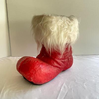 G1042 Vintage Paper Maché Santa Boot